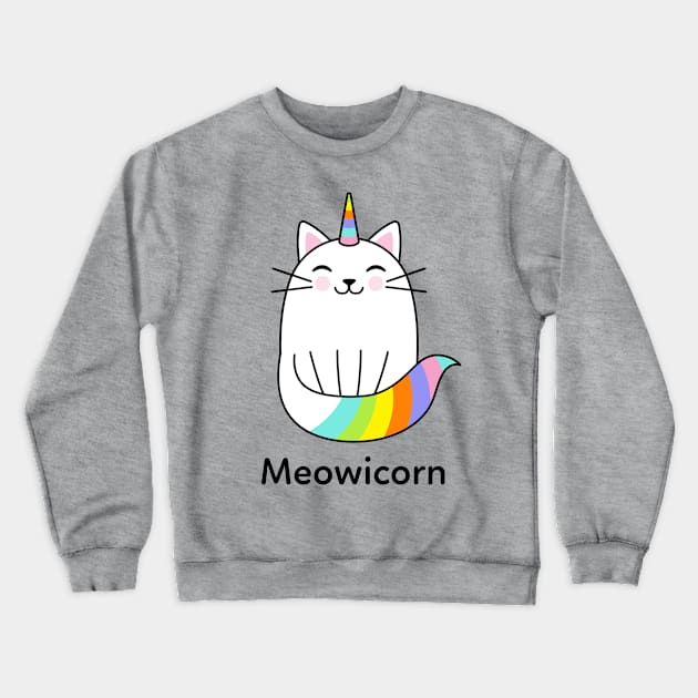 Cat Unicorn Cute Crewneck Sweatshirt by Tip Top Tee's